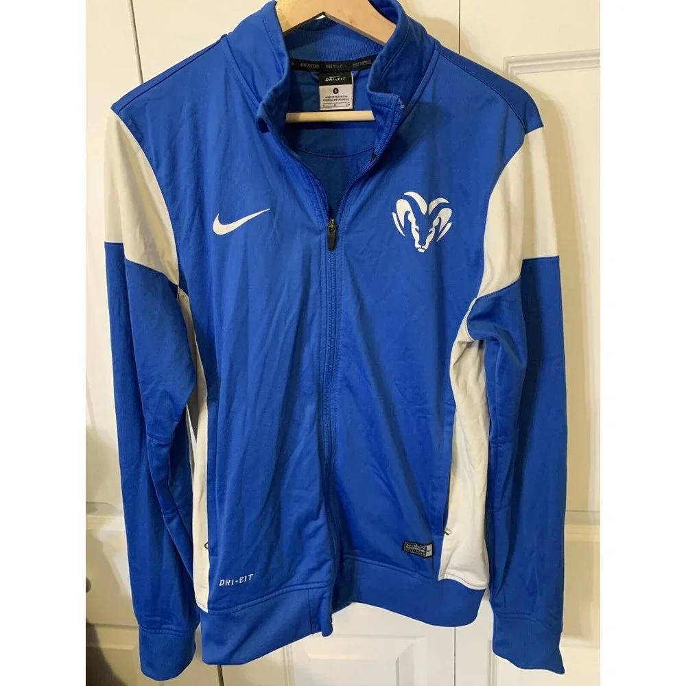 Nike Team Dri Fit soccer Men’s Sz S Futbol jacket Full zip‎ up Blue White
